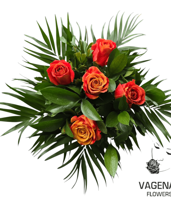Μπουκέτο με Πορτοκαλί Τριαντάφυλλα