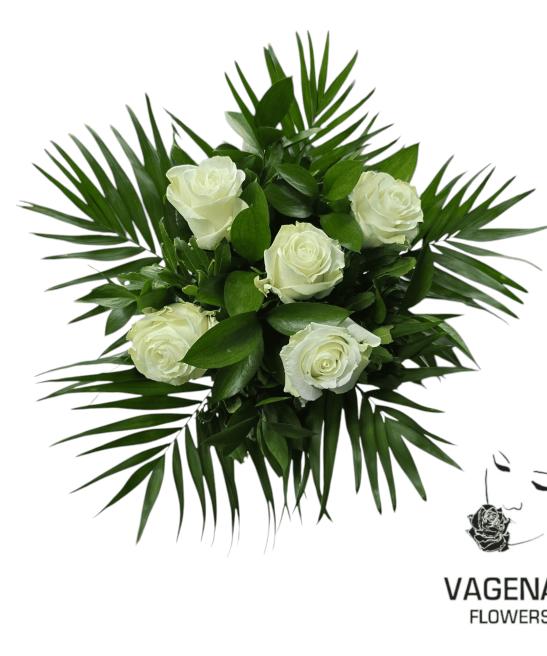 Μπουκέτο με Λευκά Τριαντάφυλλα